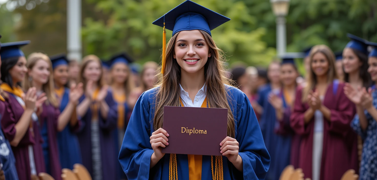 Graduate holding diploma representing the long-term benefits of piano education