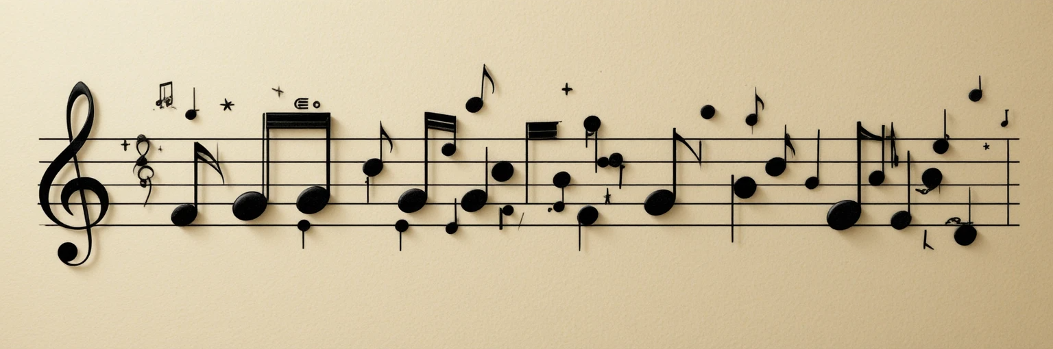 Musical notes on a piano staff